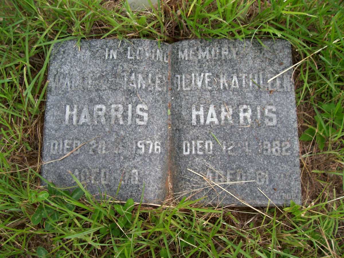 HARRIS Walter Stanley -1976 &amp; Olive Kathleen -1982 :: HARRIS Leslie Stanley -1928