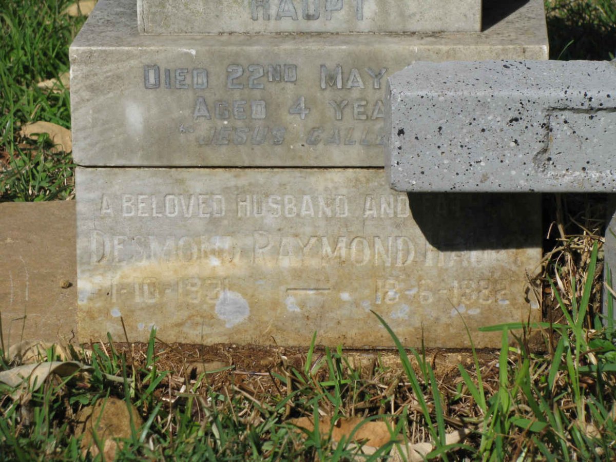 HAUPT Desmond Raymond 1931-1982