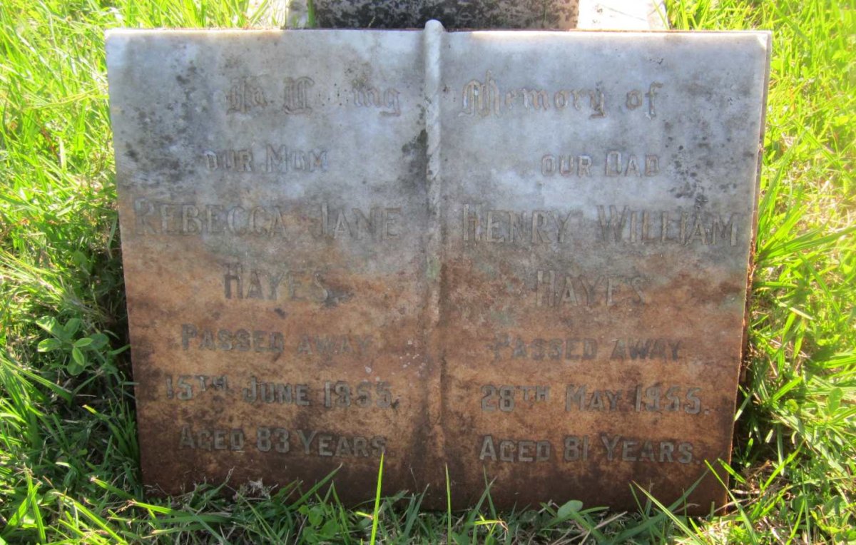 HAYES Henry William -1955 &amp; Rebecca Jane -1955