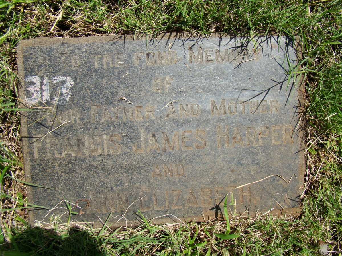HARPER Francis James &amp; Ann Elizabeth