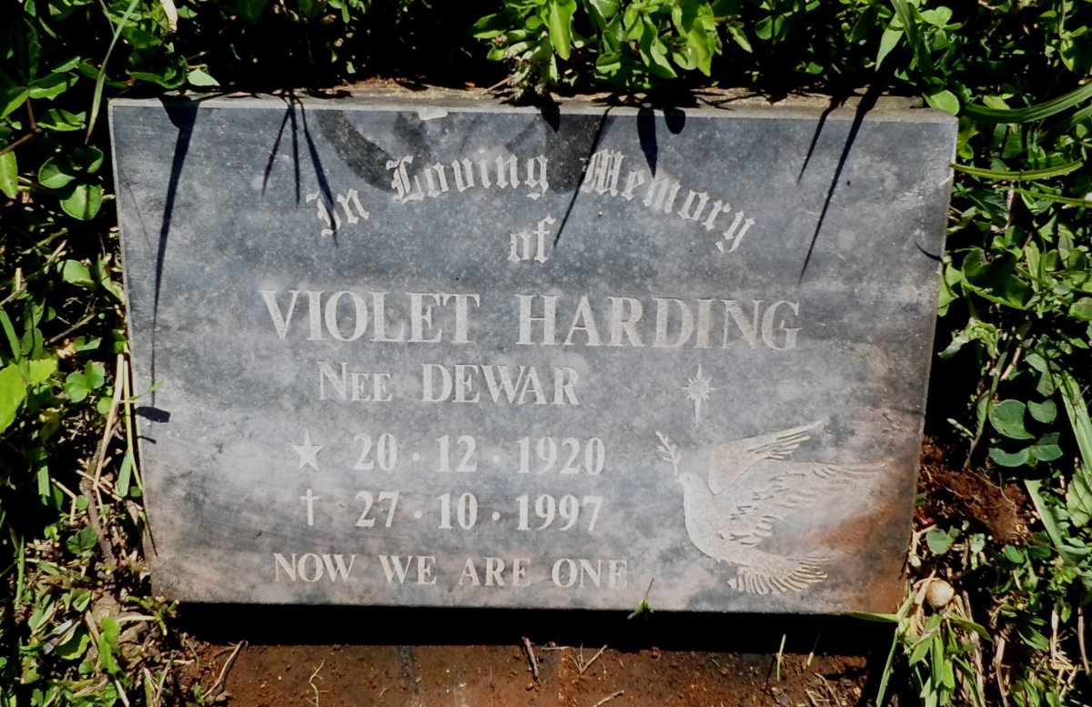 HARDING Violet nee DEWAR 1920-1997