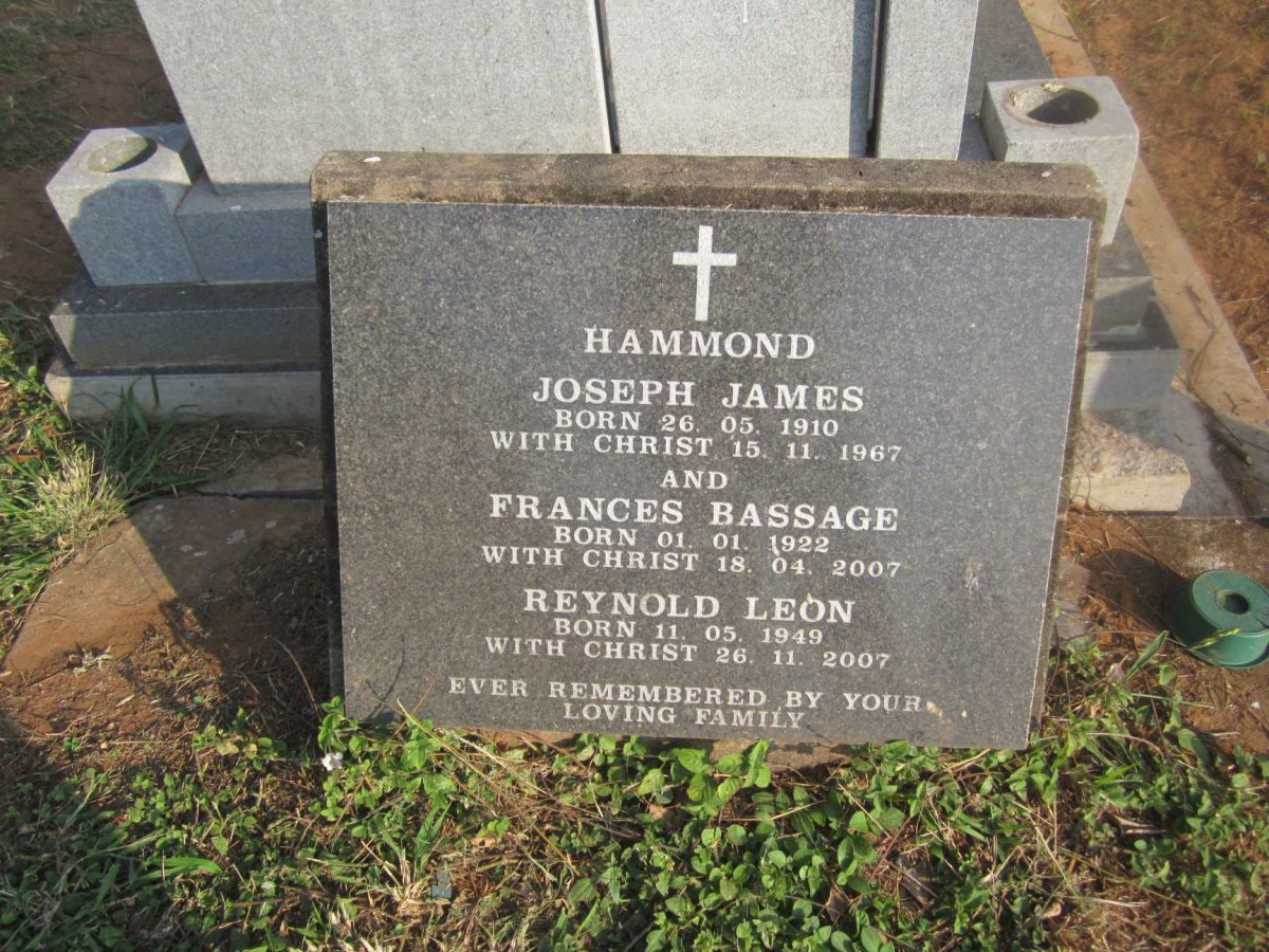 HAMMOND Joseph James 1910-1967 &amp; Frances Bassage 1922-2007 :: HAMMOND Reynold Leon 1949-2007