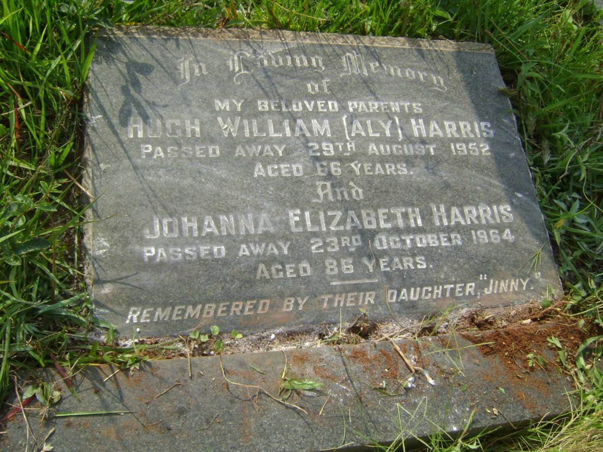 HARRIS Hugh William -1952 &amp; Johanna Elizabeth -1964