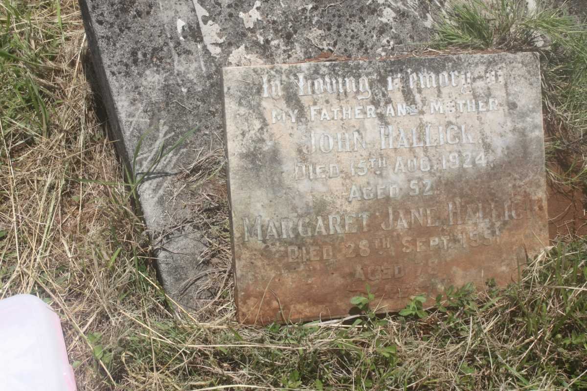 HALLICK John -1924 &amp; Margaret Jane -1951