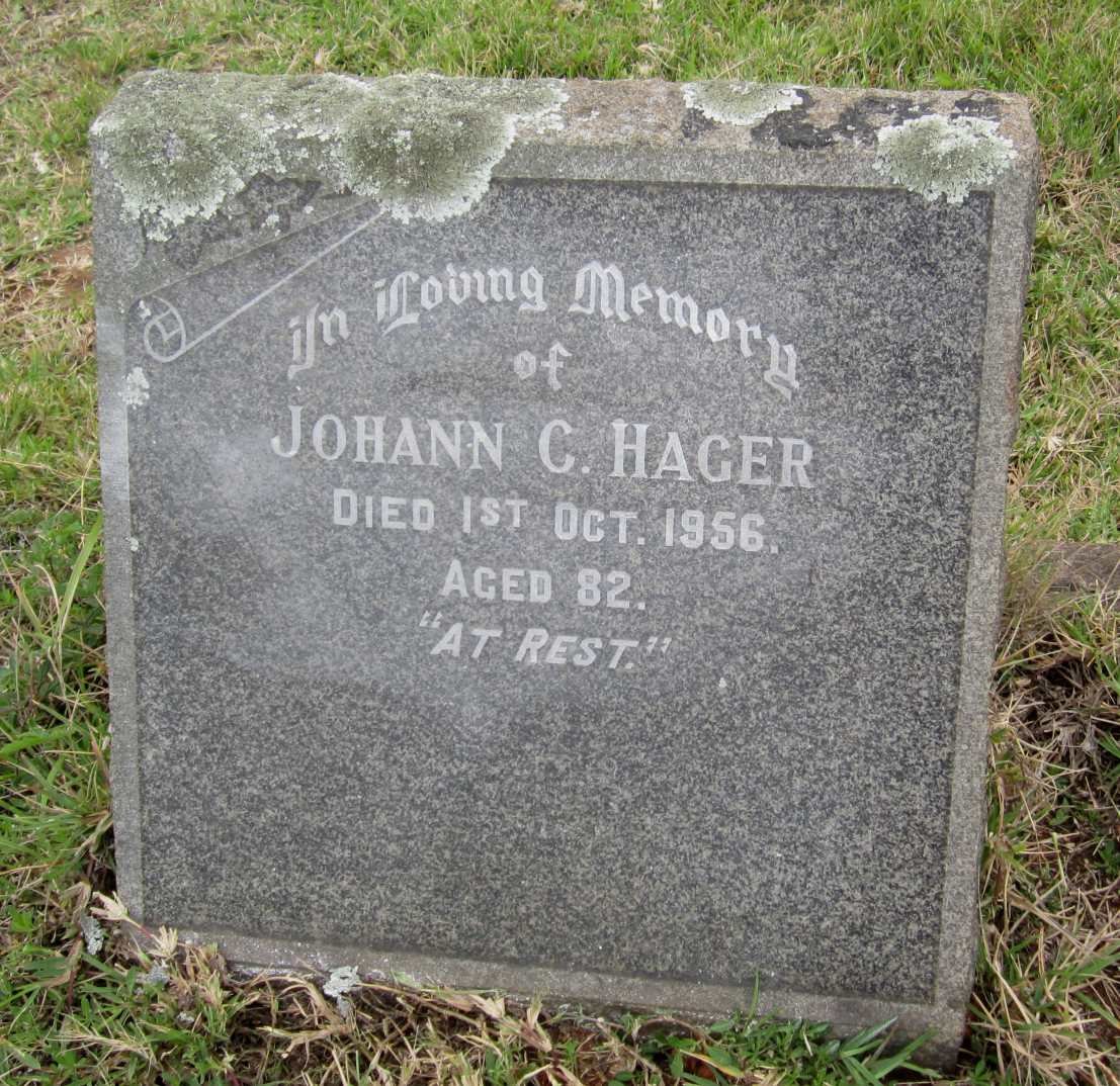 HAGER Johann C. -1956
