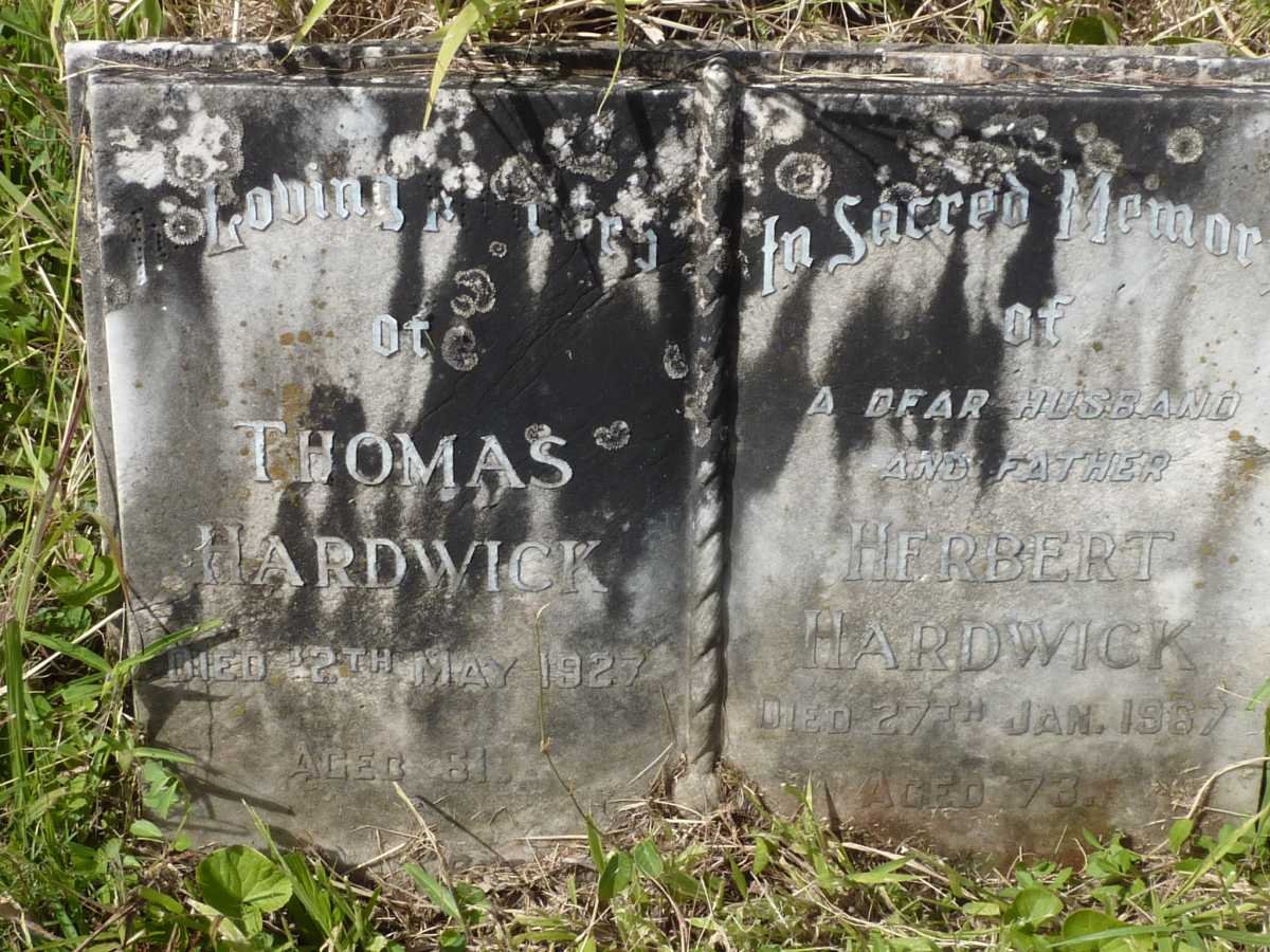 HARDWICK Thomas -1927 :: HARDWICK Herbert -1987