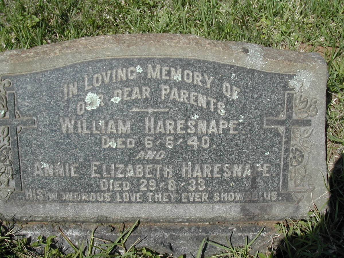 HARESNAPE William -1940 &amp; Annie Elizabeth -1933