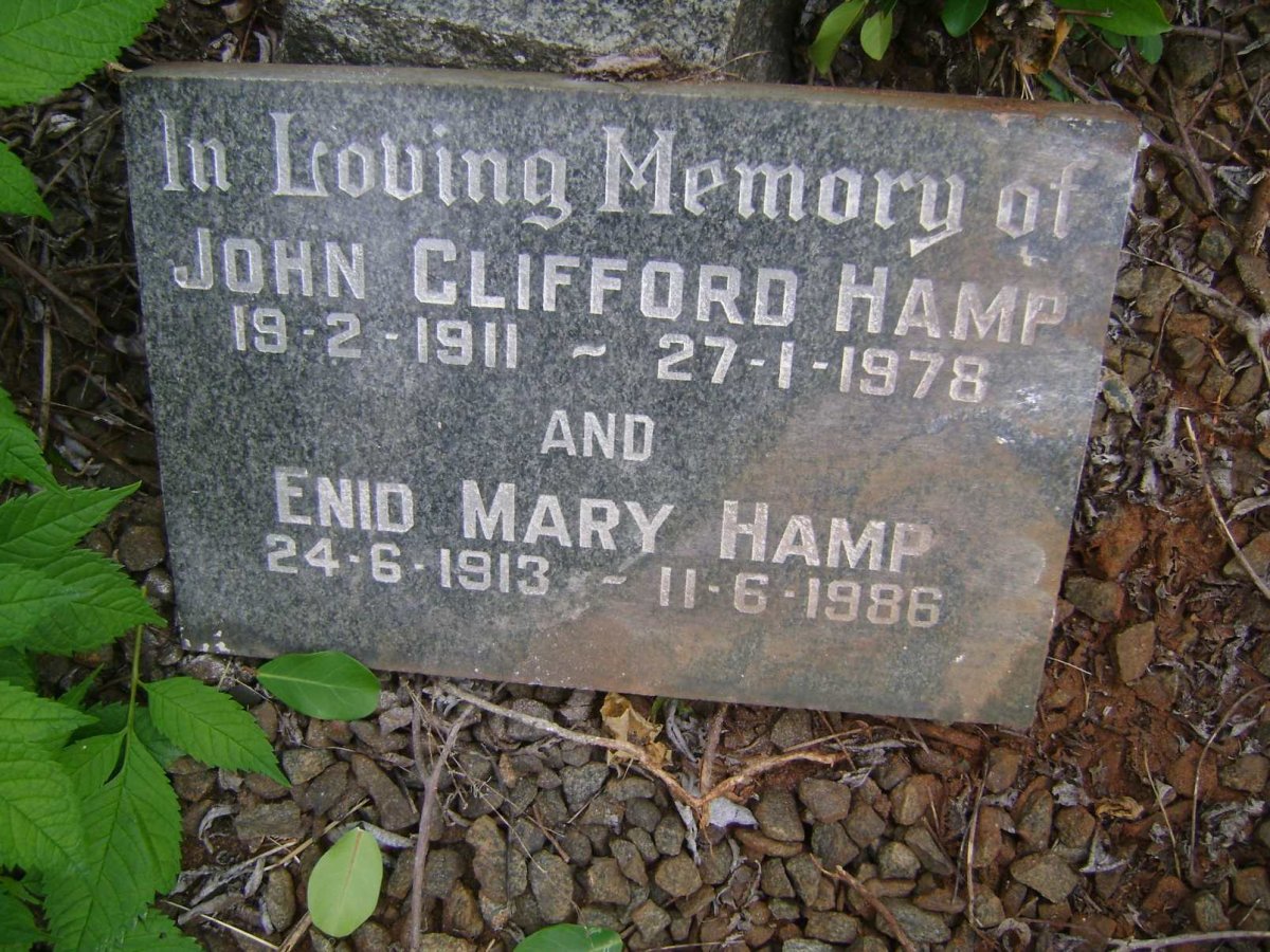 HAMP John Clifford 1911-1978 &amp; Enid May 1913-1986