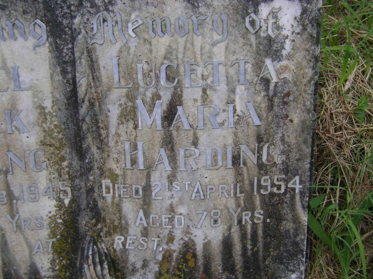 HARDING Samuel Clark -1945 &amp; Lucetta Maria -1954