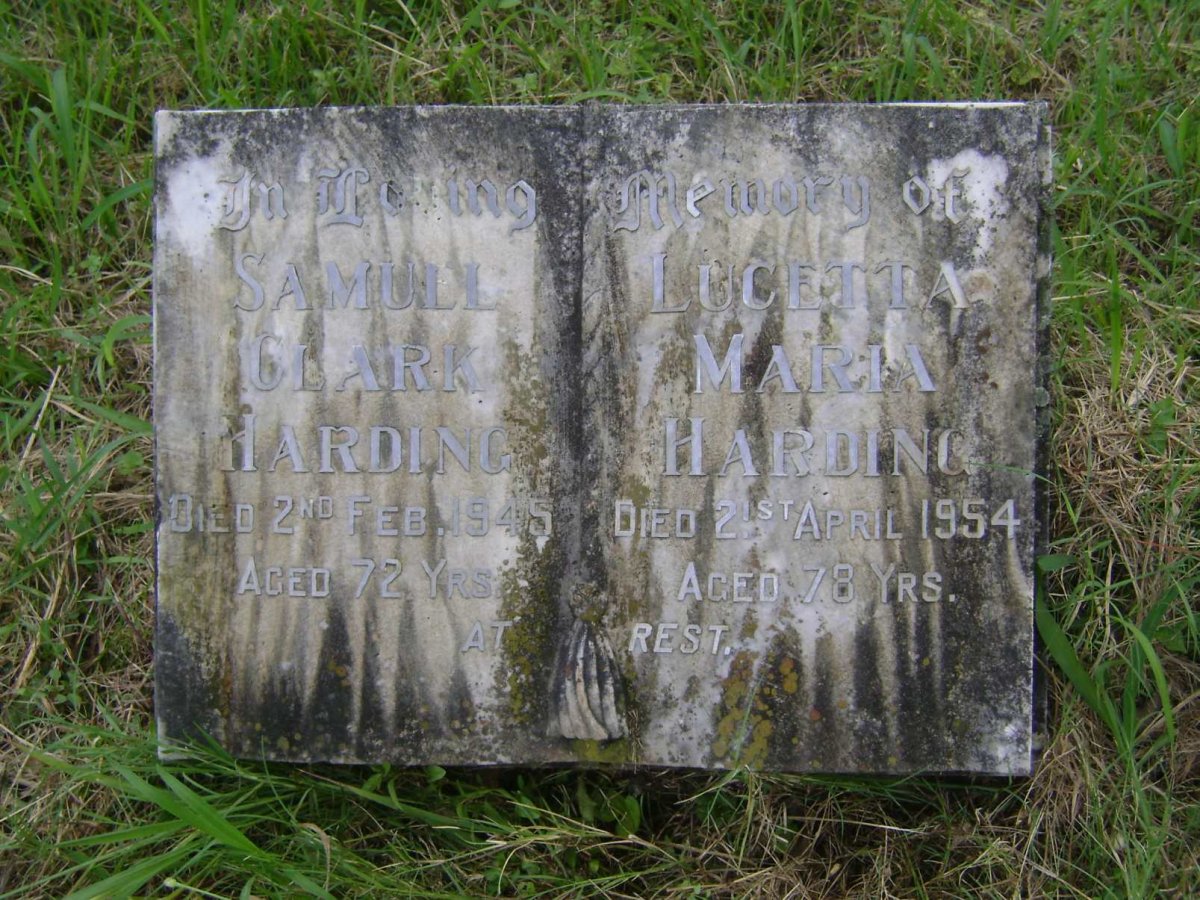 HARDING Samuel Clark -1945 &amp; Lucetta Maria -1954