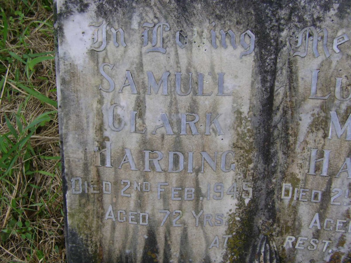 HARDING Samuel Clark -1945 &amp; Lucetta Maria -1954