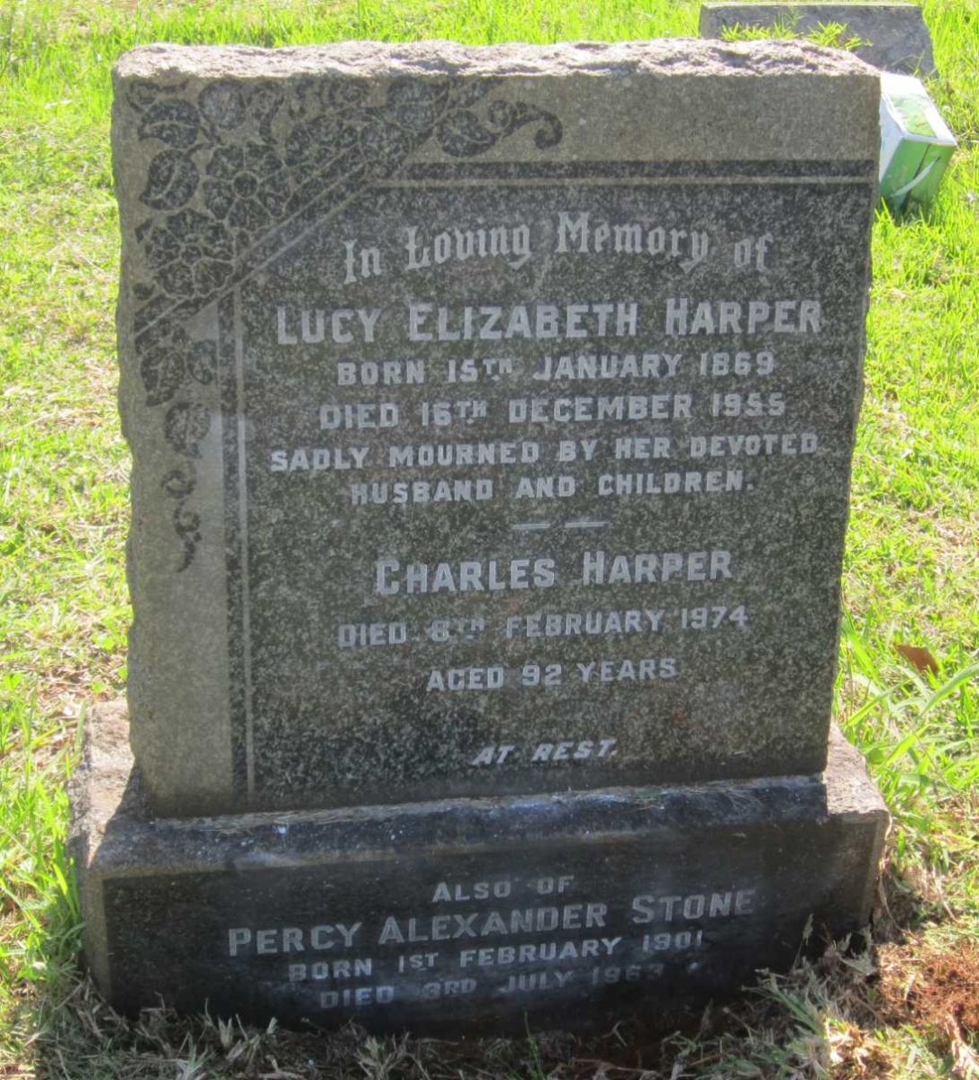 HARPER Charles -1974 &amp; Lucy Elizabeth 1869-1955 :: STONE Percy Alexander 1901-1963