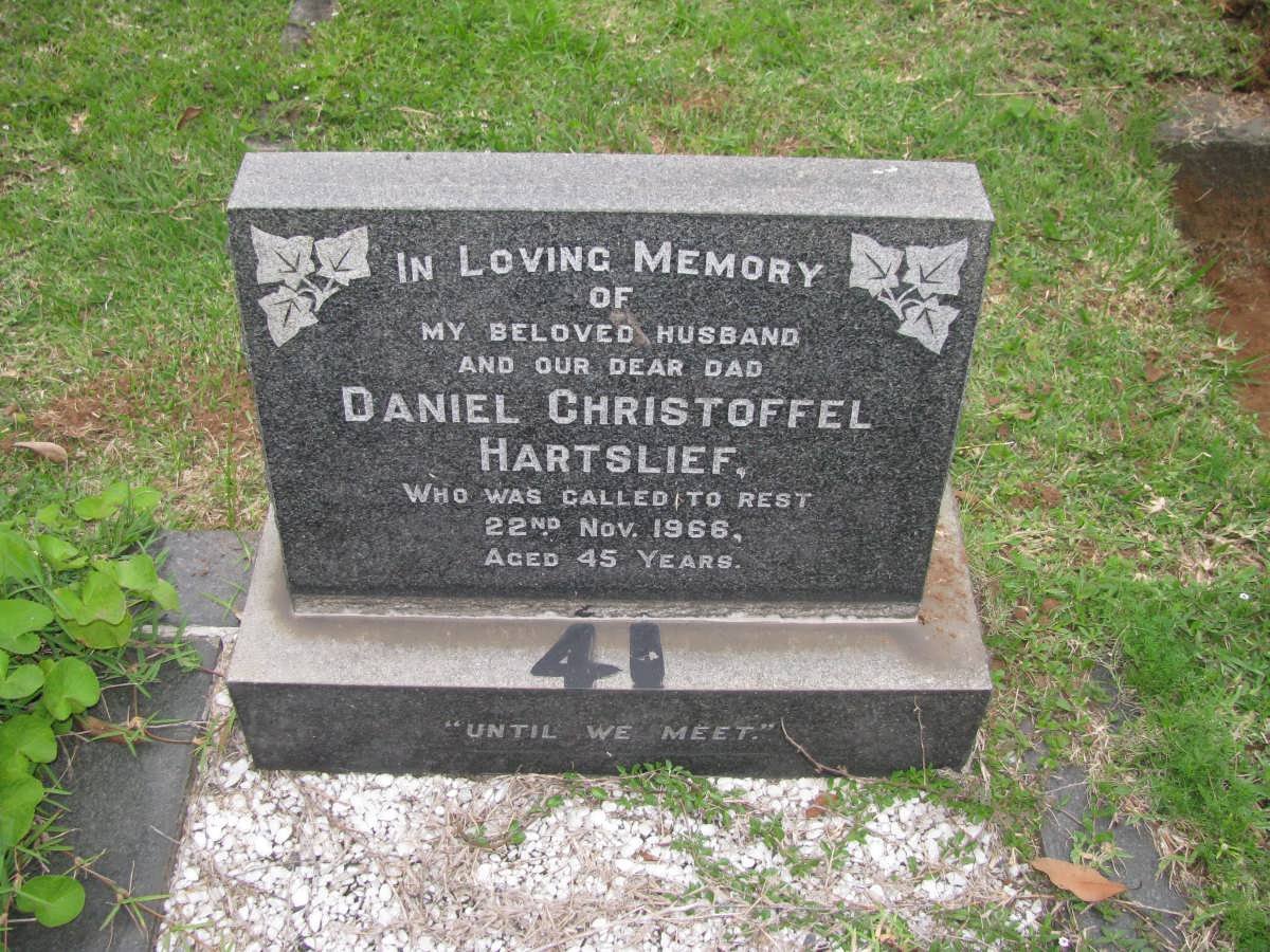 HARTSLIEF Daniel Christoffel -1966