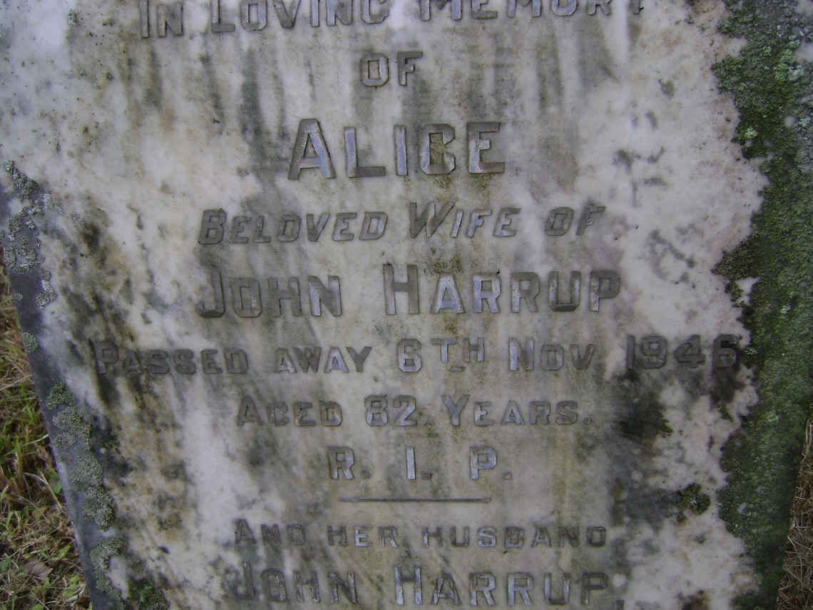 HARRUP John 1980 &amp; Alice -1946