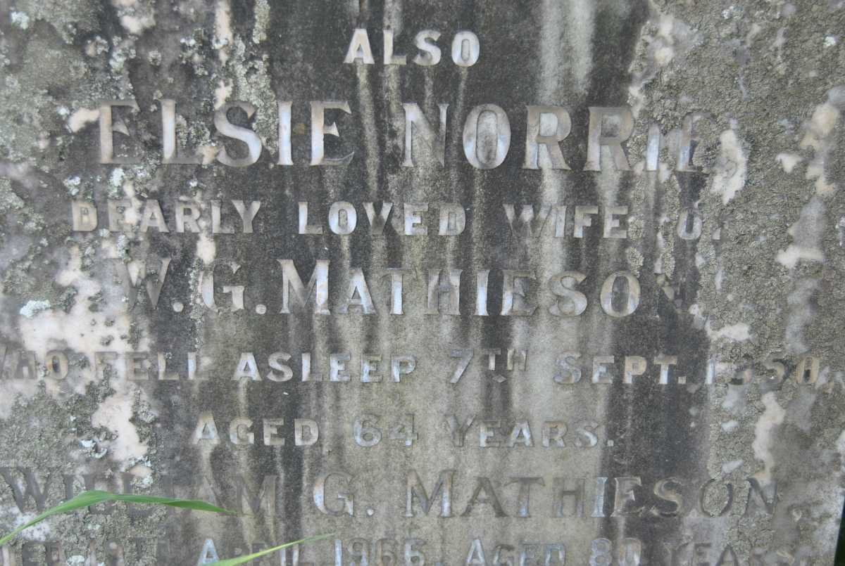 MATHIESON Elsie Norrie -1950 :: MATHIESON William Gilkinson -1966