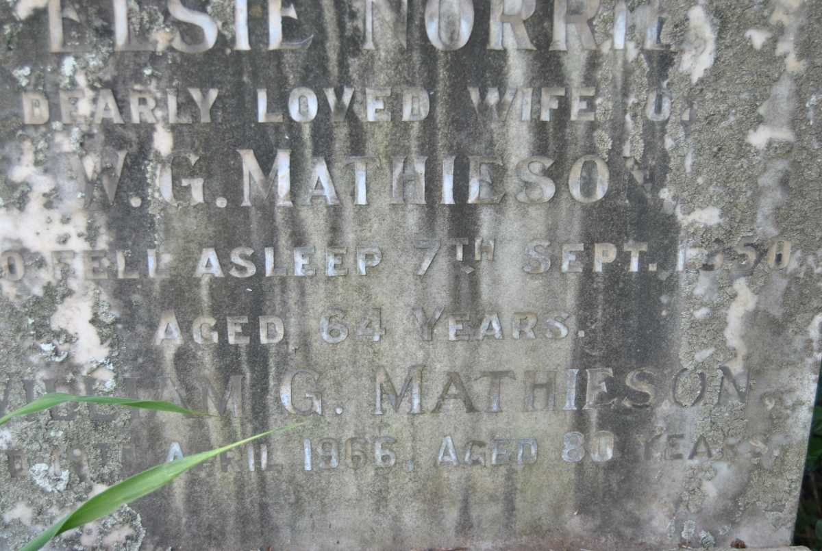 MATHIESON Elsie Norrie -1950 :: MATHIESON William Gilkinson -1966