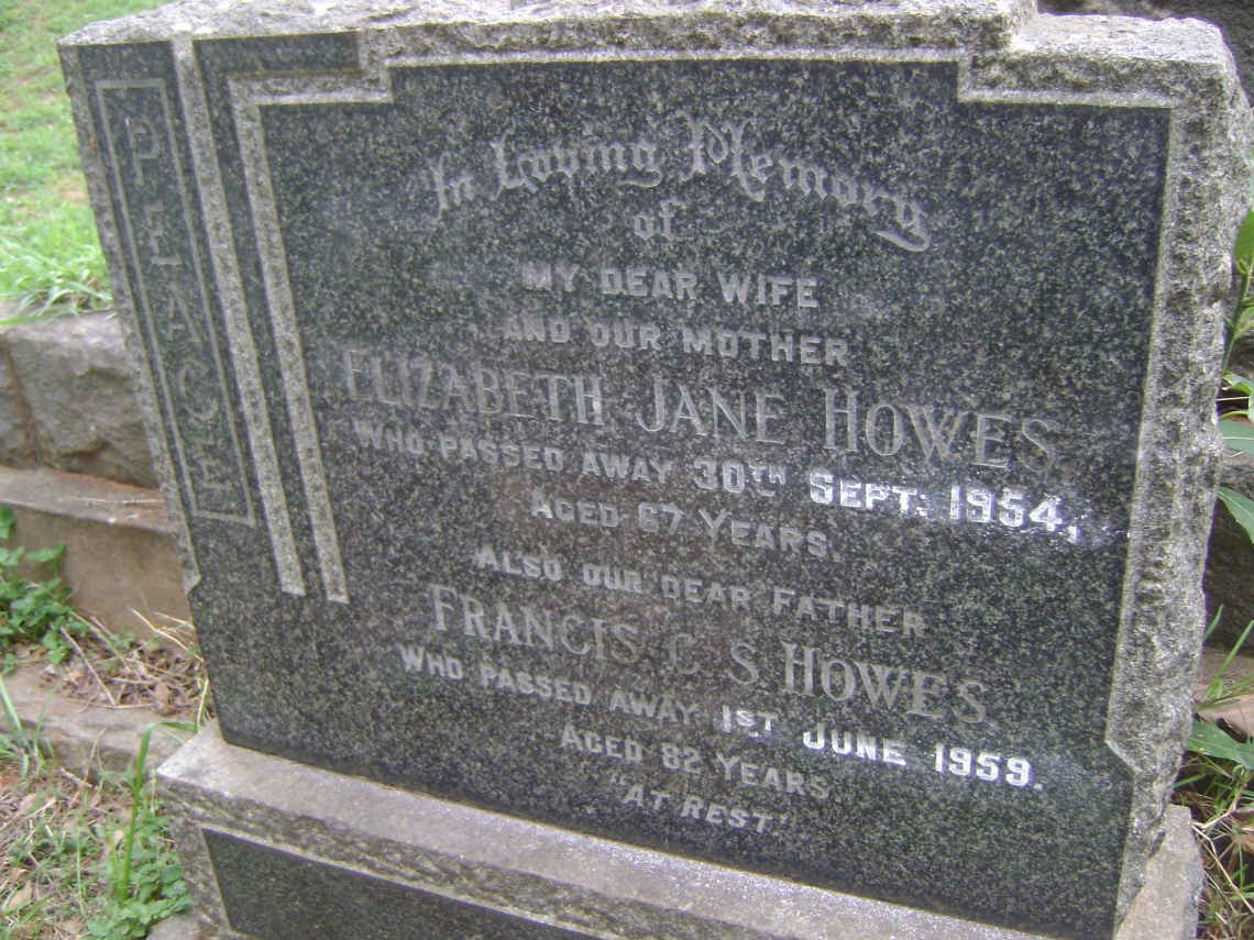 HOWES Francis C.S. -1959 &amp; Elizabeth Jane -1954