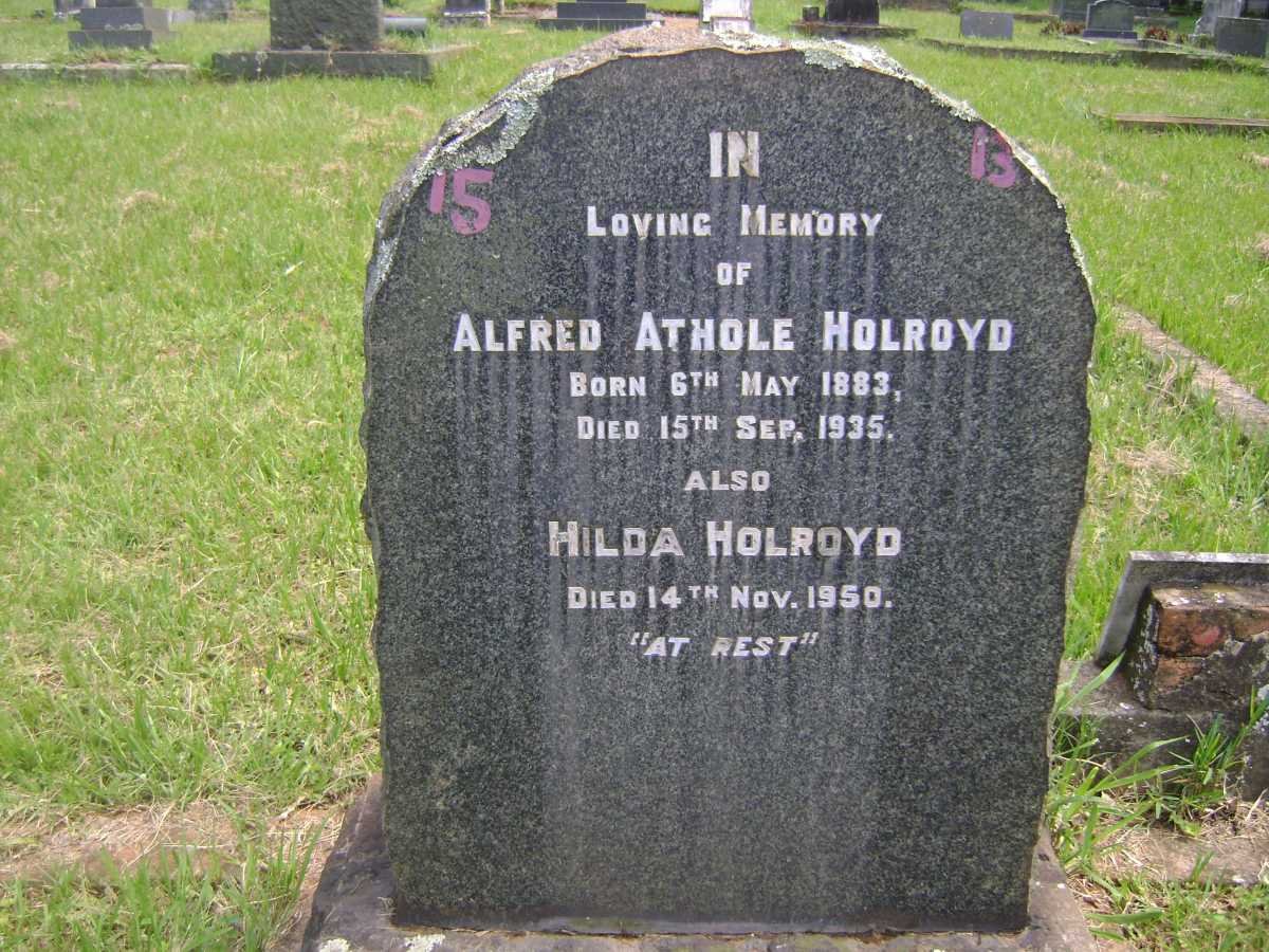 HOLROYD Alfred Athole 1883-1935 &amp; Hilda -1950