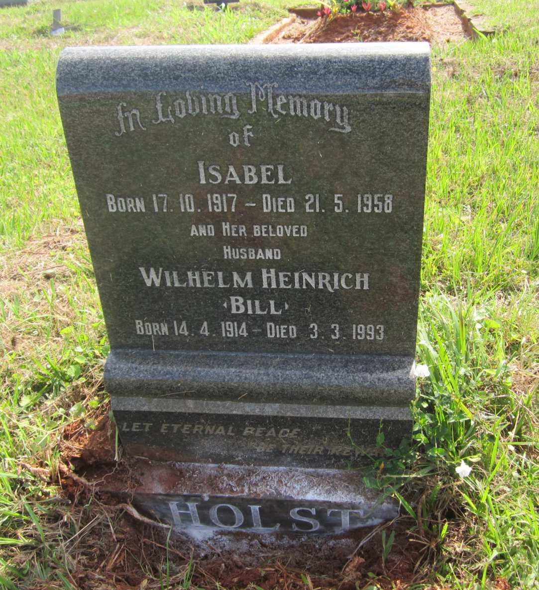 HOLST Wilhelm Heinrich 1914-1993 &amp; Isabel 1917-1958