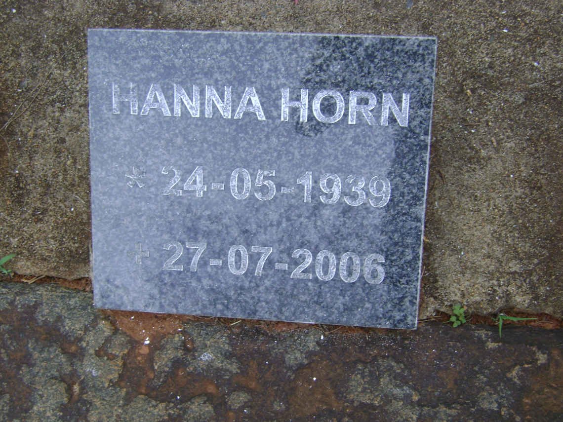HORN Hanna 1939-2006