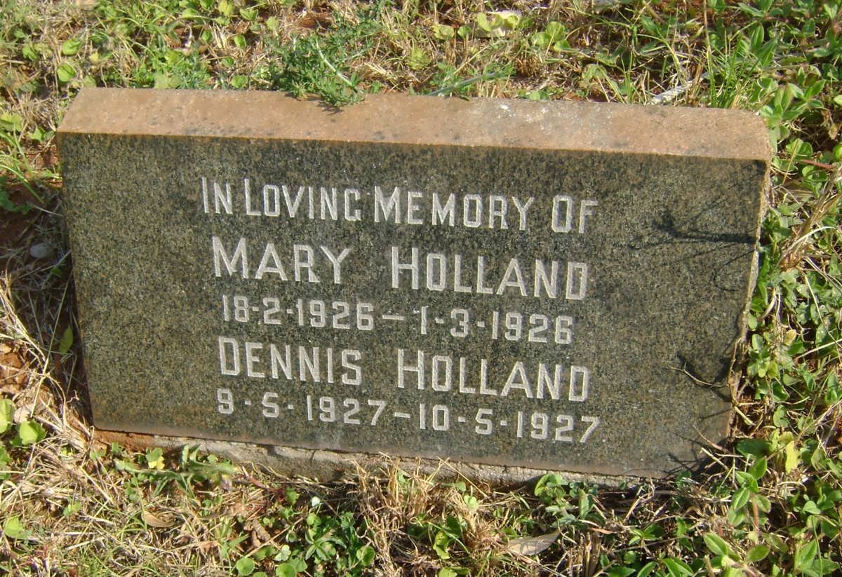 HOLLAND Mary 1926-1926 :: HOLLAND Dennis 1927-1927
