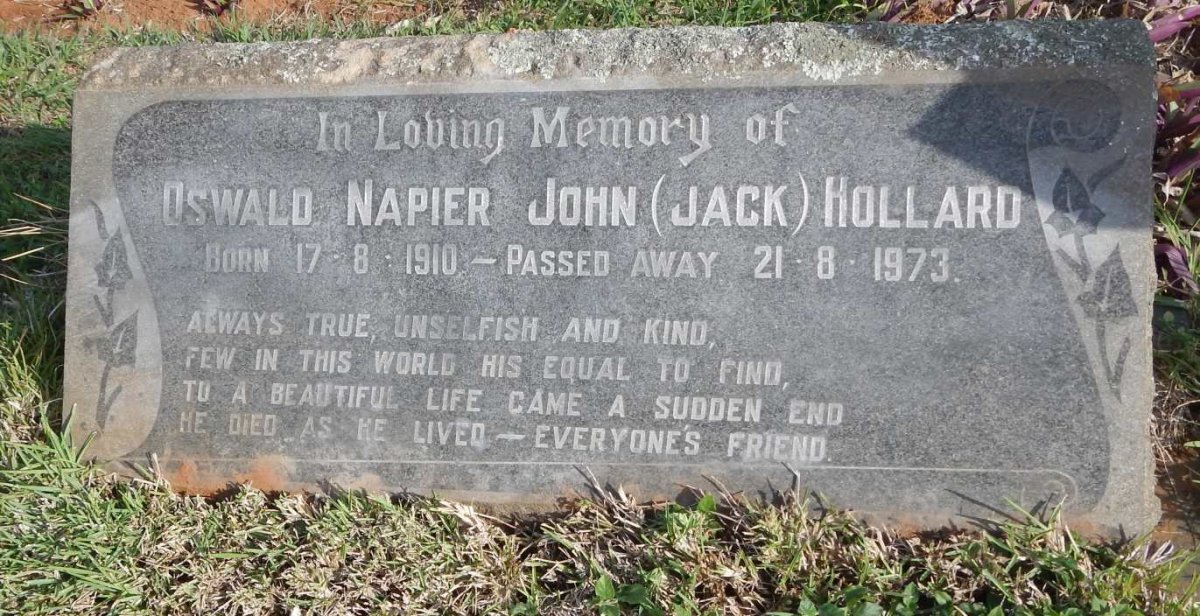 HOLLARD Oswald Napier John 1910-1973