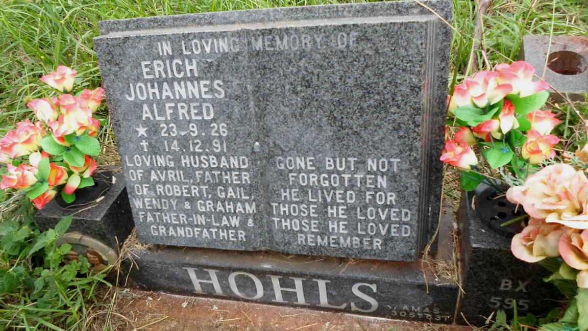 HOHLS Erich Johannes Alfred 1926-1991