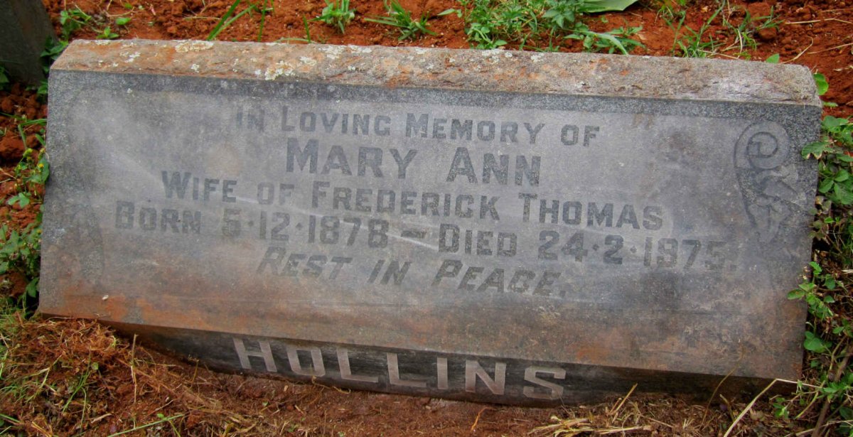 HOLLINS Mary Ann 1878-1975