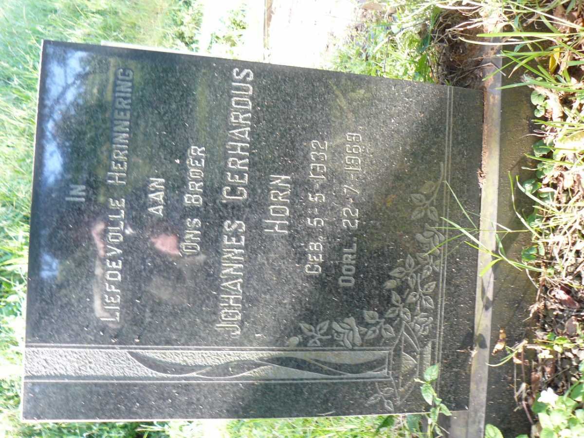 HORN Johannes Gerhardus 1932-1969