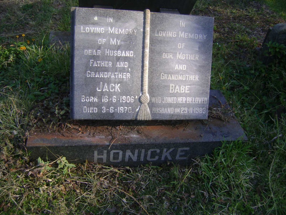 HONICKE Johannes Julius 1906-1970 &amp; Hendrina Magdalena -1983