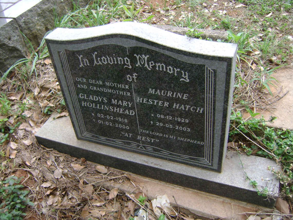 HOLLINSHEAD Gladys Mary 1916-2000 :: HATCH Maurine Hester 1929-2003