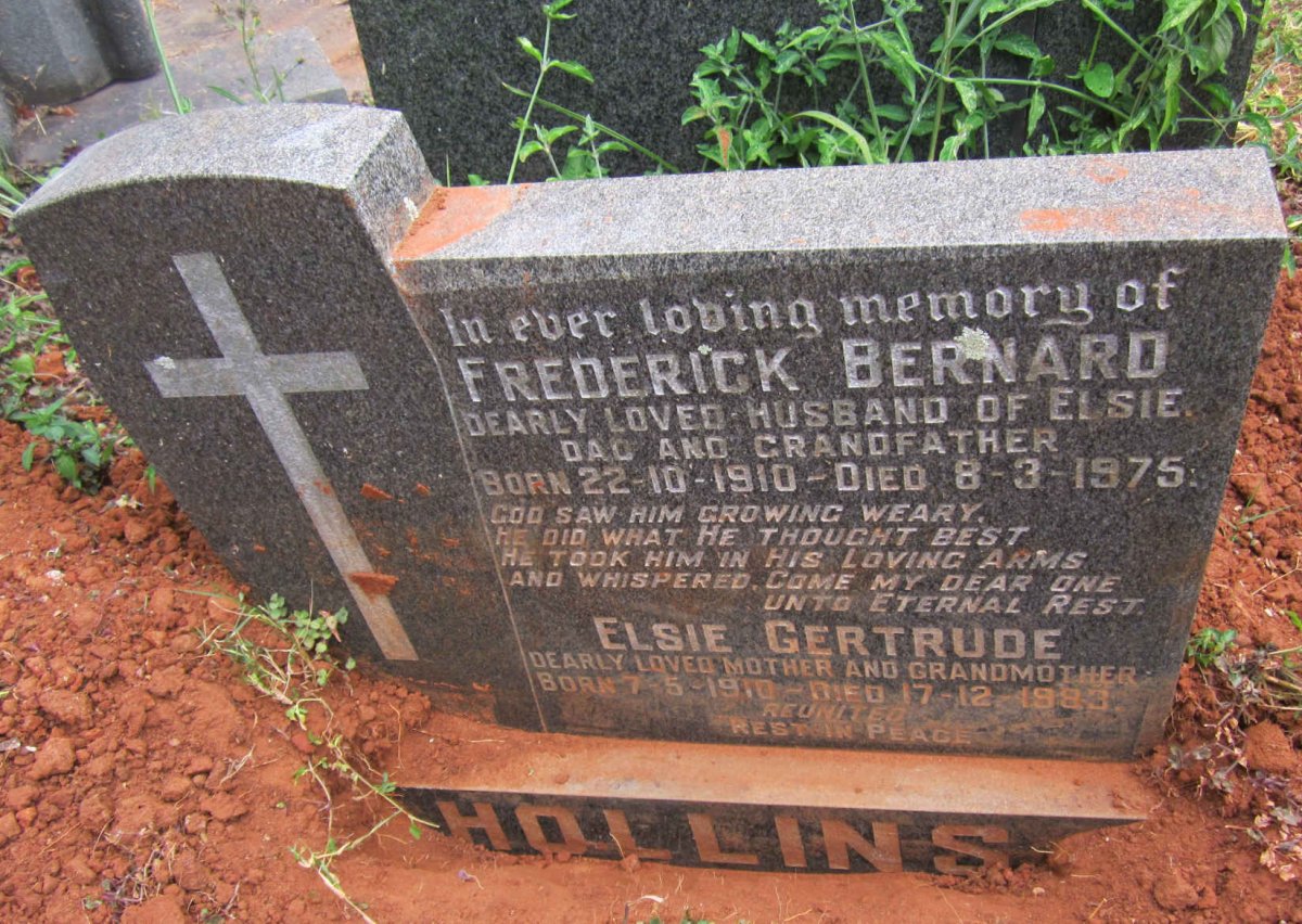 HOLLINS Frederick Bernard 1910-1975 &amp; Elsie Gertrude 1910-1983