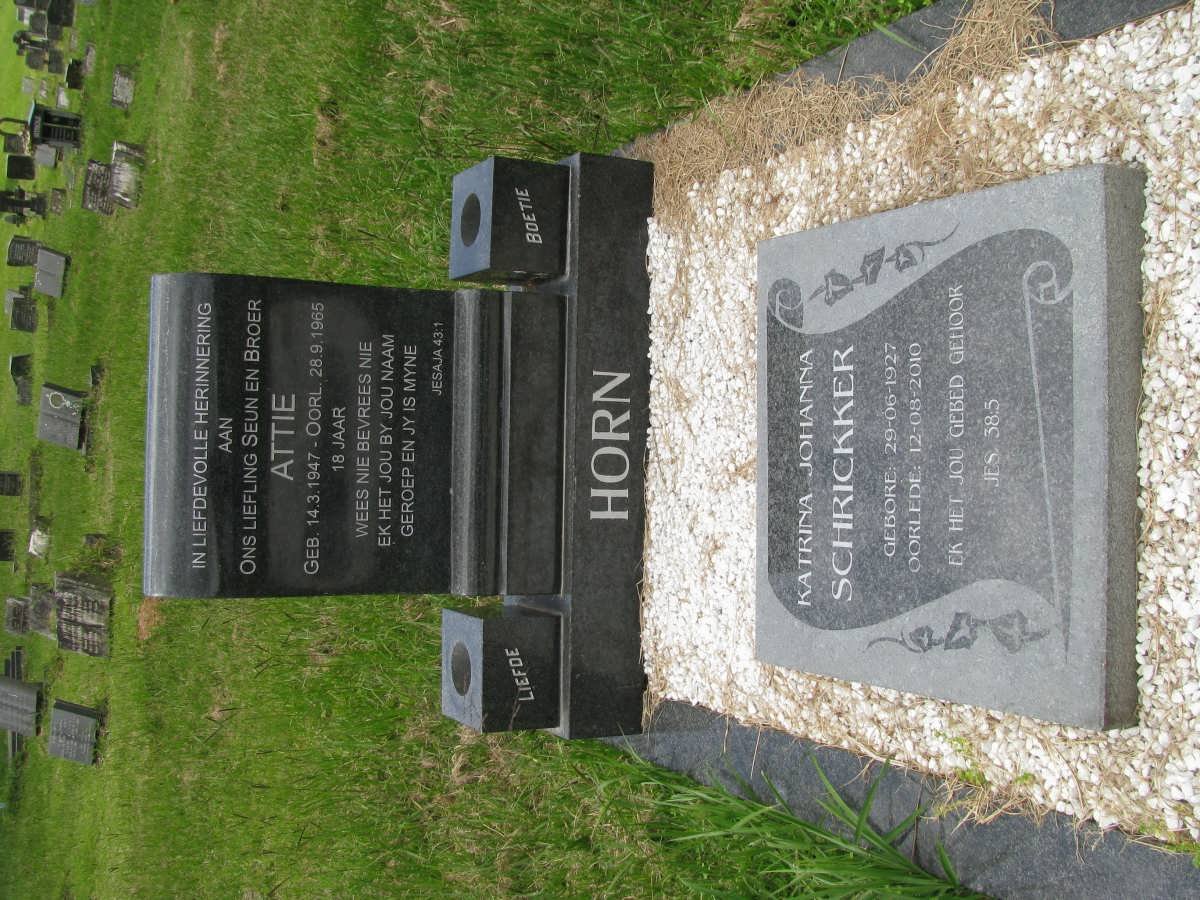 HORN Attie 1947-1965 :: SCHRICKKER Katrina Johanna 1927-2010