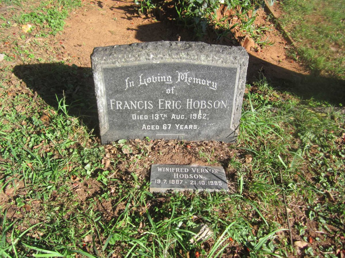 HOBSON Francis Eric -1962 &amp; Winifred Vernon 1887-1985