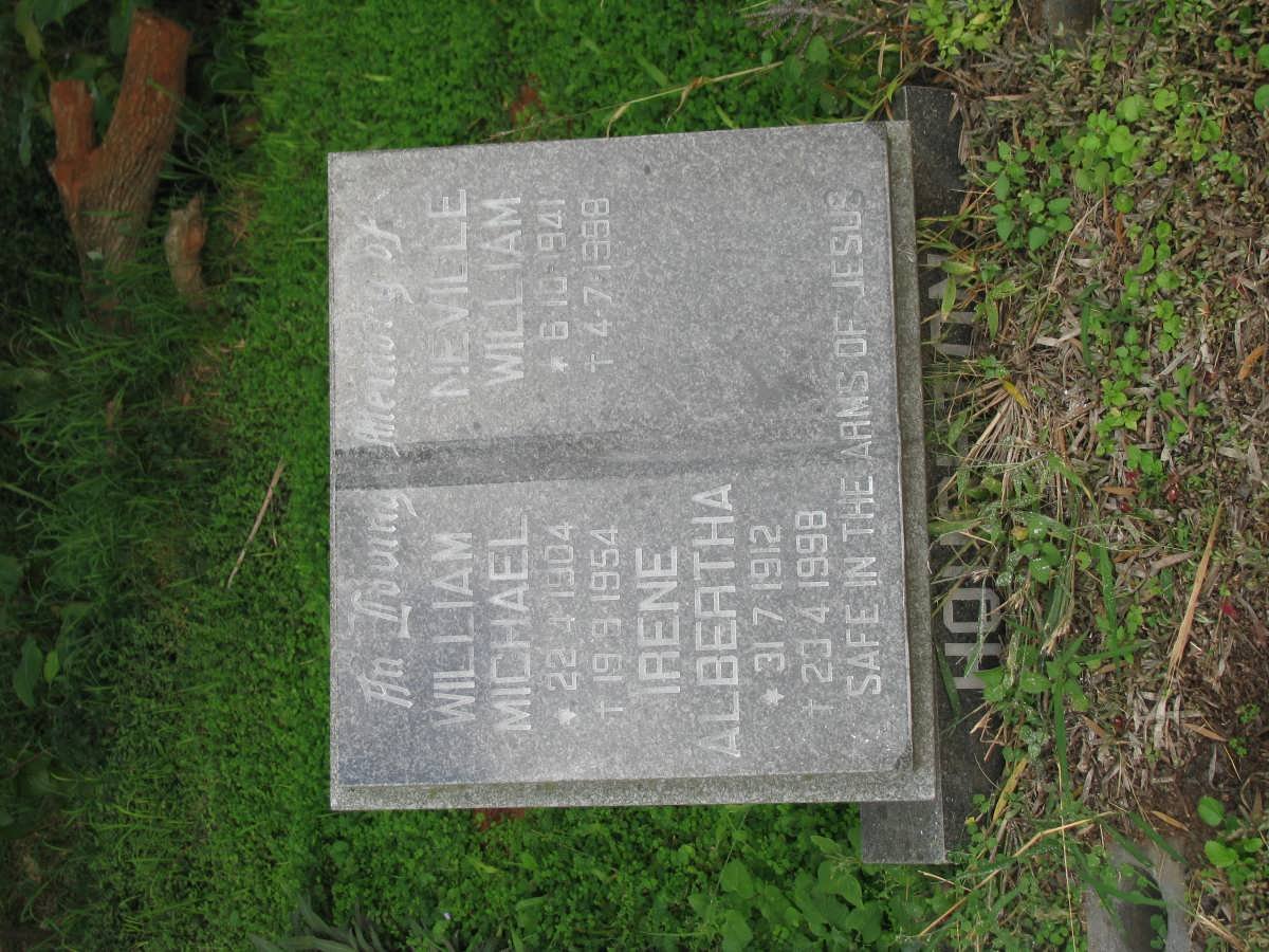 HOUGHTON William Michael 1904-1954 :: HOUGHTON Irene Albertha 1912-1998 :: HOUGHTON Neville William 1941-1998