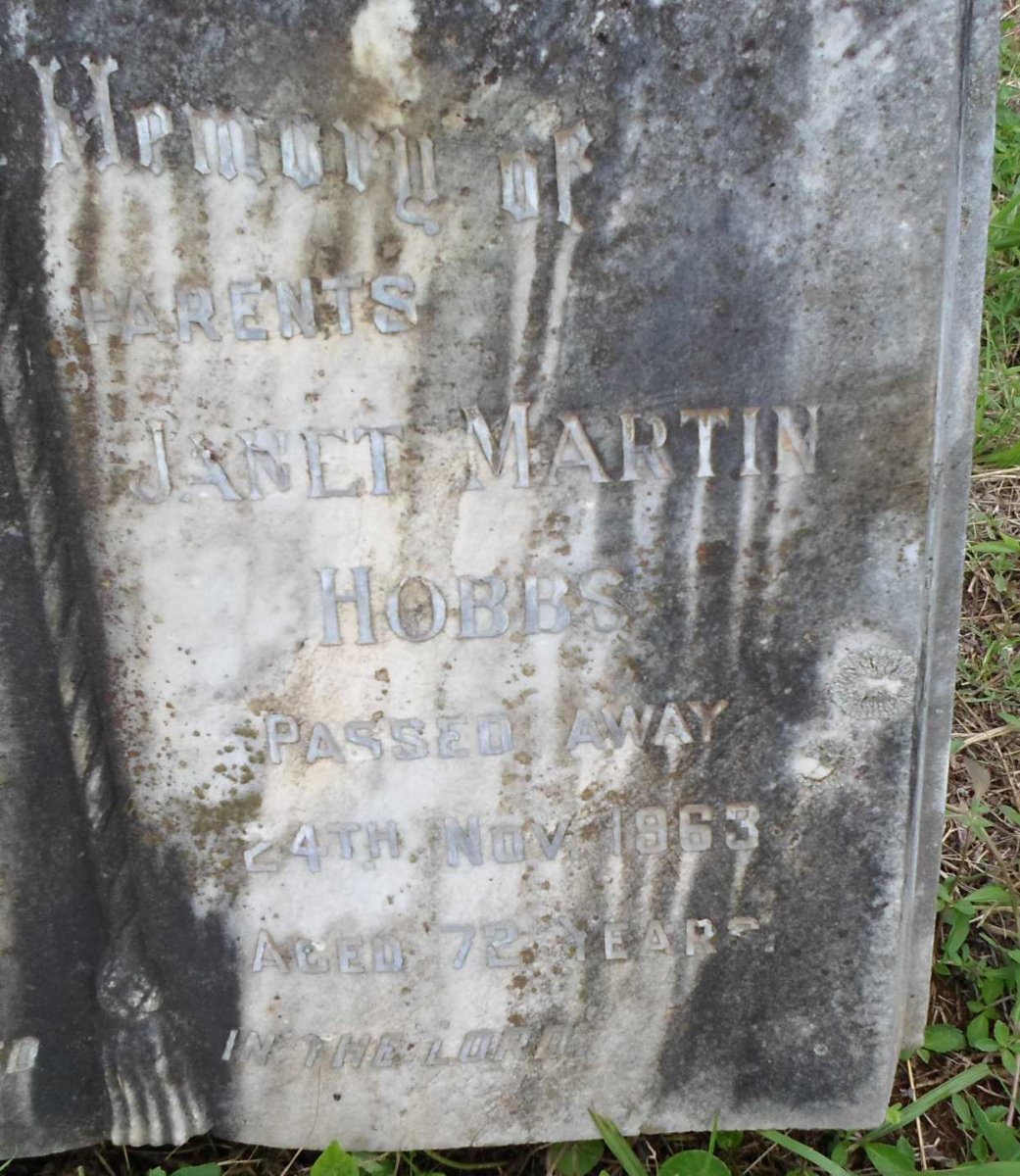 HOBBS Arthur George -1942 &amp; Janet Martin -1963