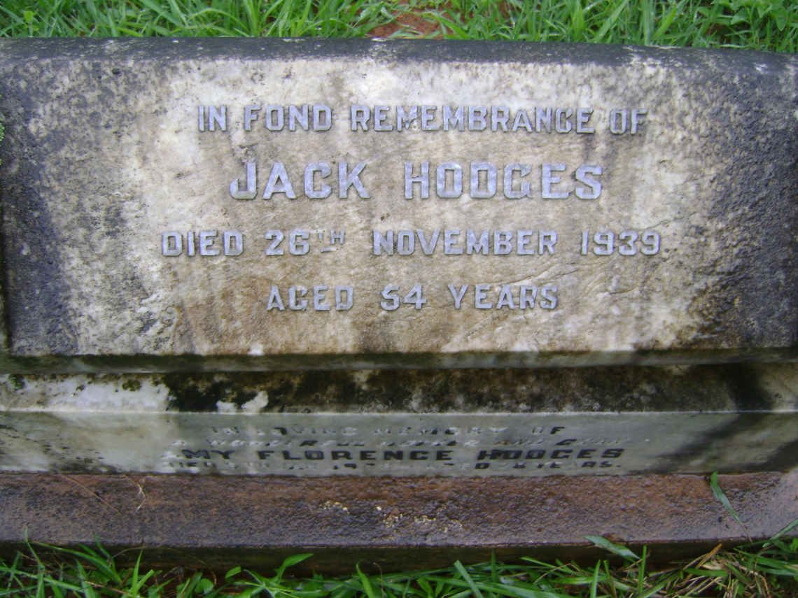 HODGES Jack -1939 &amp; Amy Florence -1968