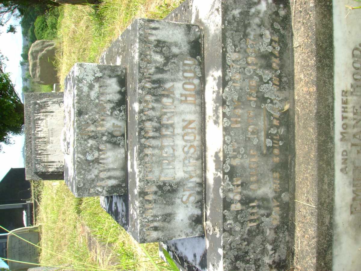 HOOD Frederick Simpson -1937 &amp; Emily Jane 1881-1945