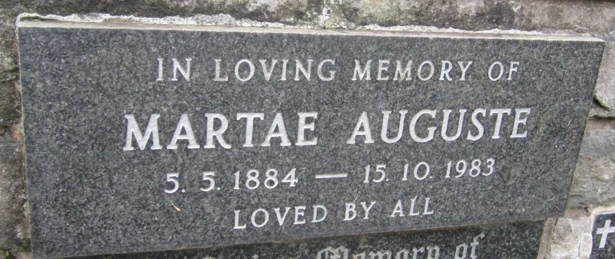 AUGUSTE Martae 1884-1983