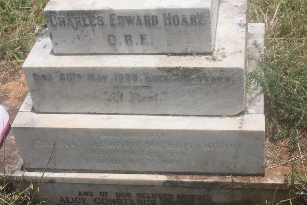 HOARE Charles Edward -1935 :: HOARE Charles Edward Michael -1975 :: HOARE Alice Constance Freda -1965