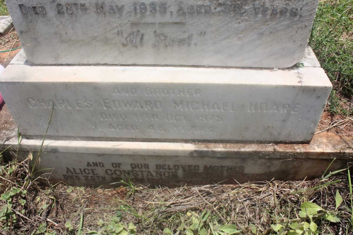 HOARE Charles Edward -1935 :: HOARE Charles Edward Michael -1975 :: HOARE Alice Constance Freda -1965