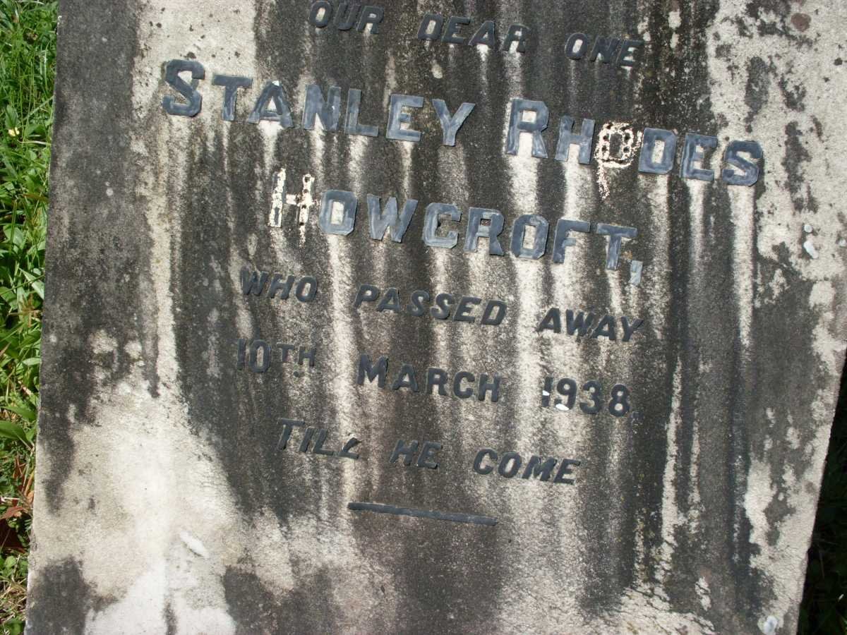 HOWCROFT Stanley Rhodes -1938