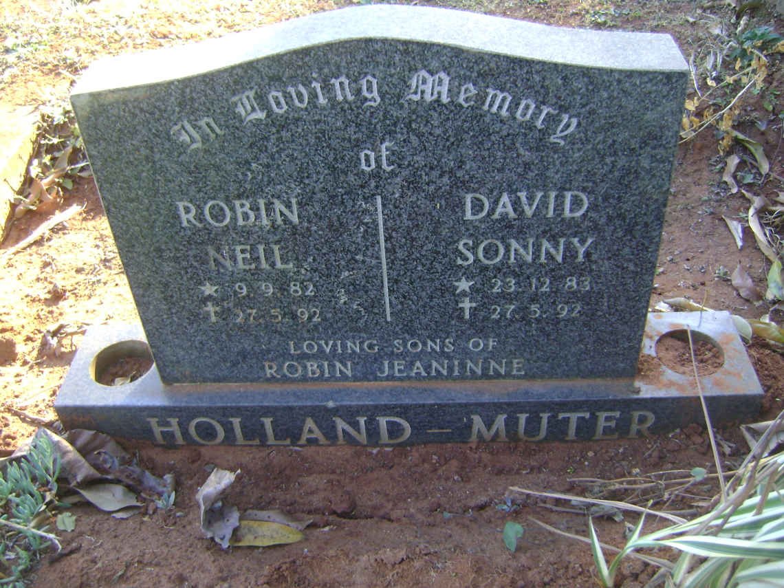 HOLLAND-MUTER Robin Neil 1982-1992 :: HOLLAND-MUTER David Sonny 1983-1992
