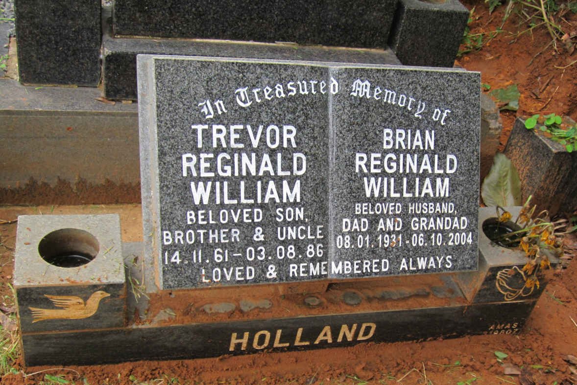 HOLLAND Brian Reginald William 1931-2004 :: HOLLAND Trevor Reginald William 1961-1986