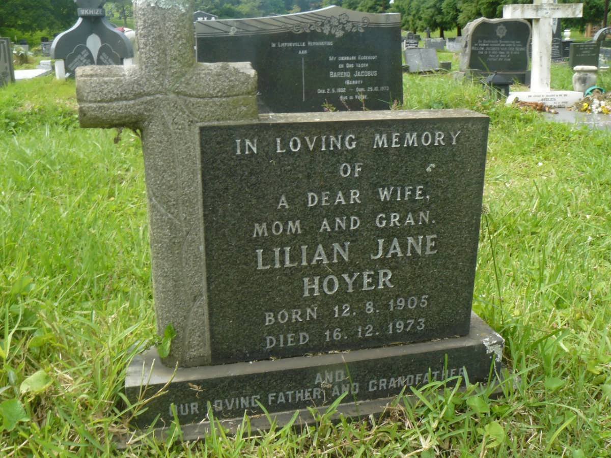 HOYER Karl Otto Fritz -1976 &amp; Lilian Jane 1905-1973