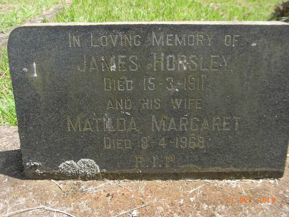HORSLEY James -1911 &amp; Matilda Margaret -1968