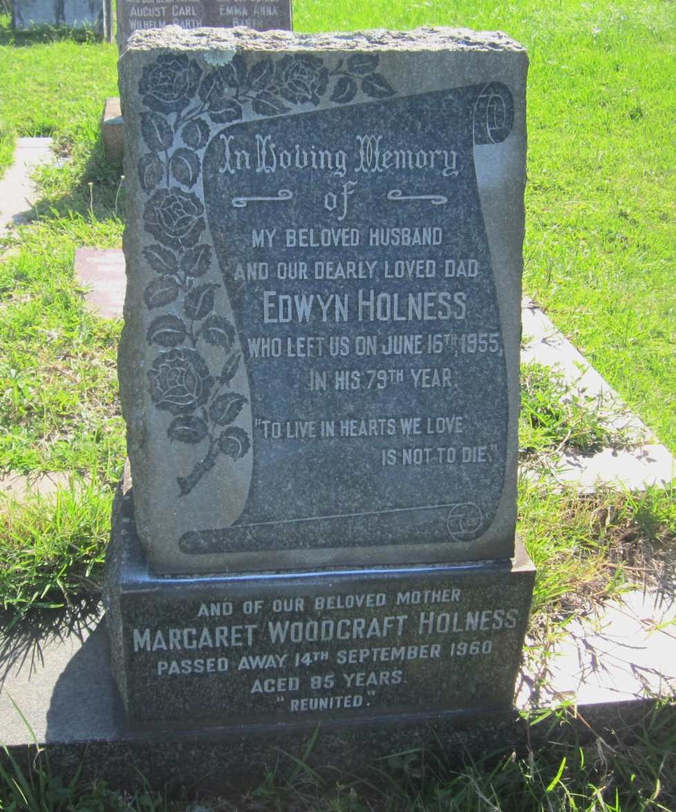 HOLNESS Edwyn -1955 &amp; Margaret WOODCRAFT -1960