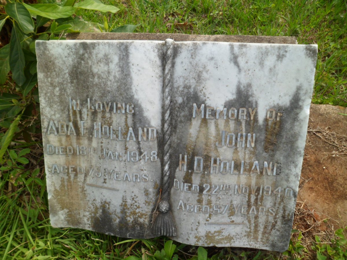 HOLLAND John H.D. -1940 &amp; Ada E. -1948