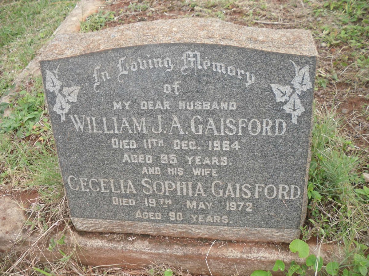 GAISFORD William J.A. -1964 &amp; Cecelia Sophia -1972