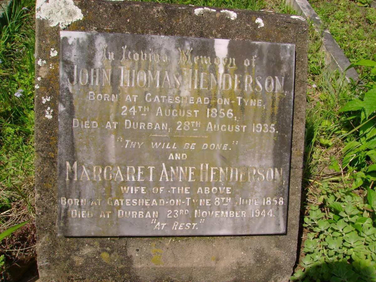 HENDERSON John Thomas 1856-1935 &amp; Margaret Anne 1858-1944